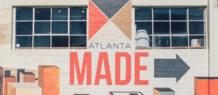a colorful mural that says "Atlanta Made"