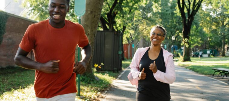 two people on a jog