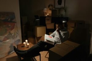 man reading book